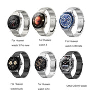 22mm Three Strains Uplift Jump Buckle Titanium Metal Watch Band(Titanium Gray)