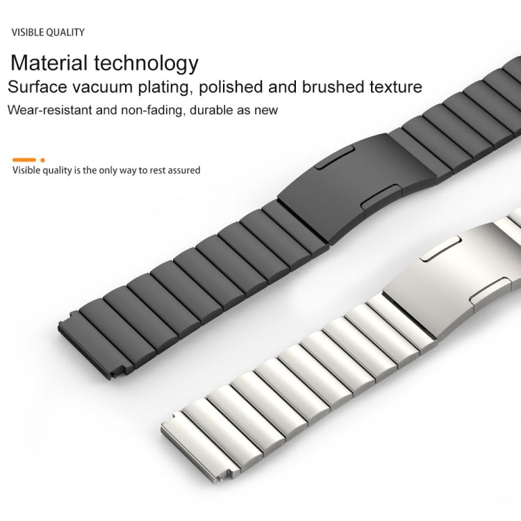 22mm Bamboo Joint Titanium Metal Watch Band(Black)