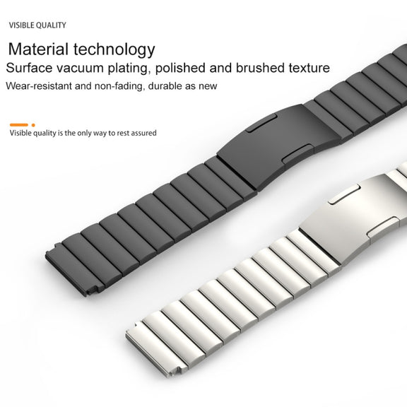 22mm Bamboo Joint Titanium Metal Watch Band(Black)