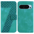 For Google Pixel 9 Pro 7-shaped Embossed Leather Phone Case(Green) - Google Cases by PMC TechLife | Online Shopping South Africa | PMC TechLife | Buy Now Pay Later Mobicred