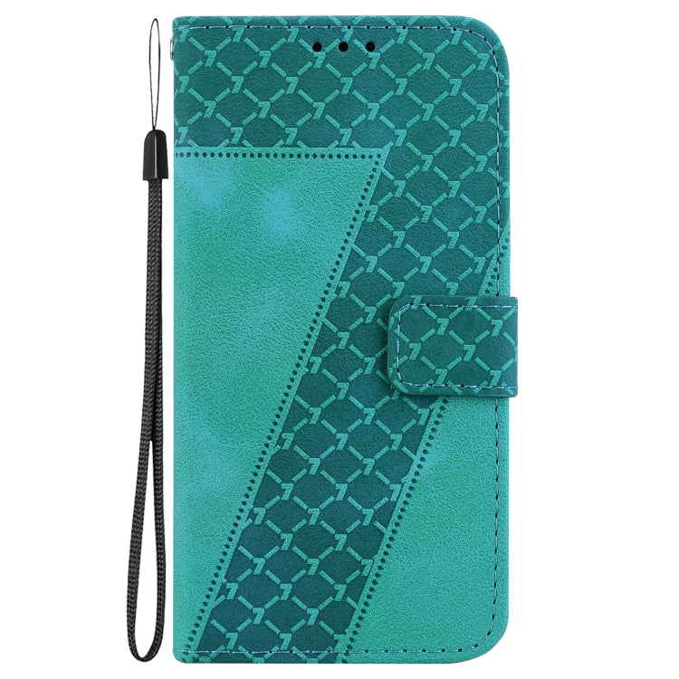 For Google Pixel 9 Pro 7-shaped Embossed Leather Phone Case(Green)