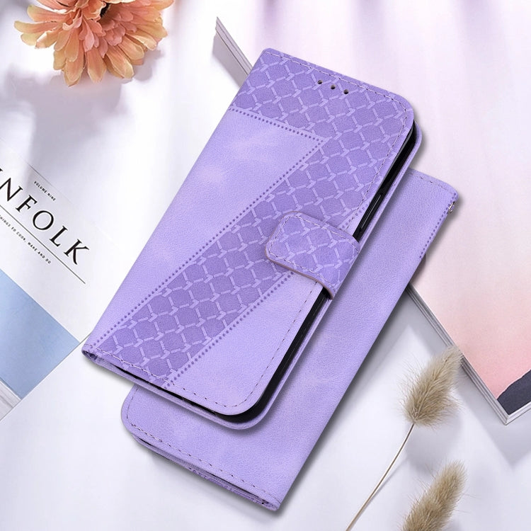 For Google Pixel 9 Pro 7-shaped Embossed Leather Phone Case(Purple)
