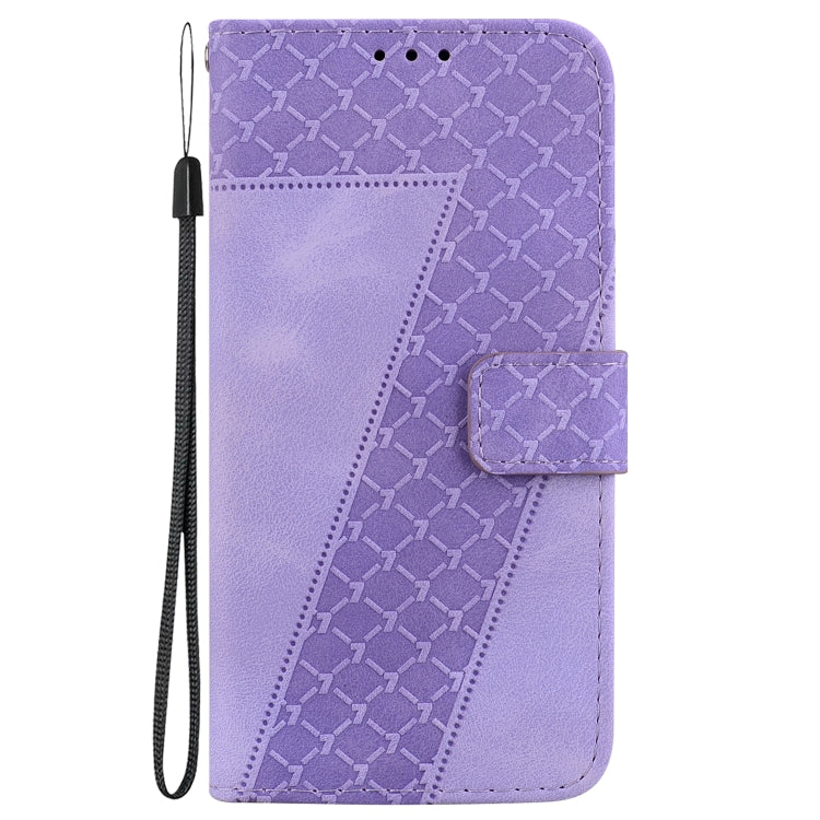 For Google Pixel 9 Pro 7-shaped Embossed Leather Phone Case(Purple)