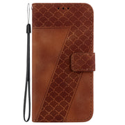 For Google Pixel 9 Pro Seven-shaped Embossed Leather Phone Case(Brown)