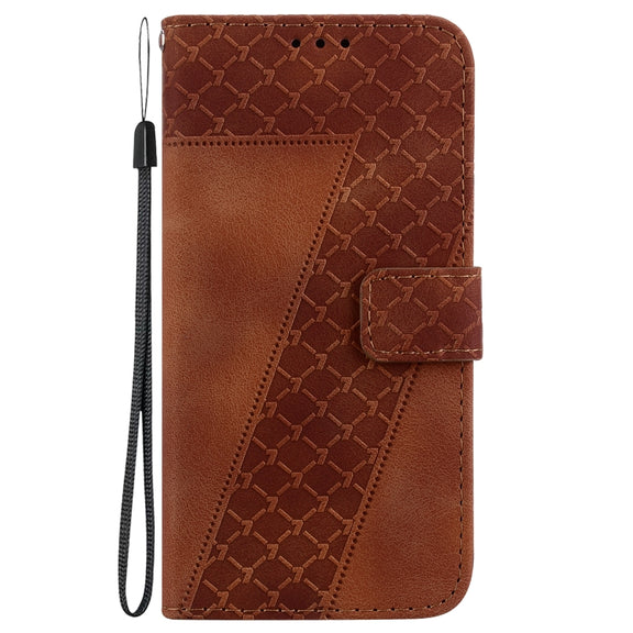 For Google Pixel 9 Pro Seven-shaped Embossed Leather Phone Case(Brown)