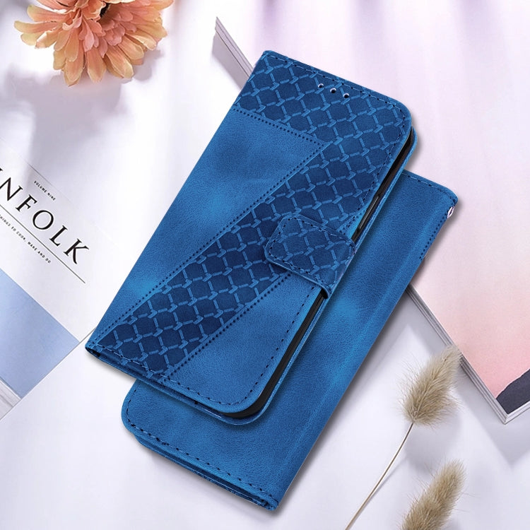 For Google Pixel 9 Pro 7-shaped Embossed Leather Phone Case(Blue)