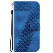 For Google Pixel 9 Pro 7-shaped Embossed Leather Phone Case(Blue)