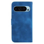 For Google Pixel 9 Pro 7-shaped Embossed Leather Phone Case(Blue)
