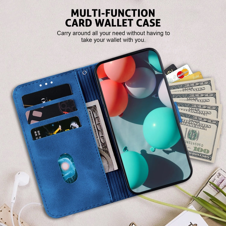 For Google Pixel 9 Pro 7-shaped Embossed Leather Phone Case(Blue)