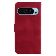 For Google Pixel 9 Pro 7-shaped Embossed Leather Phone Case(Red)