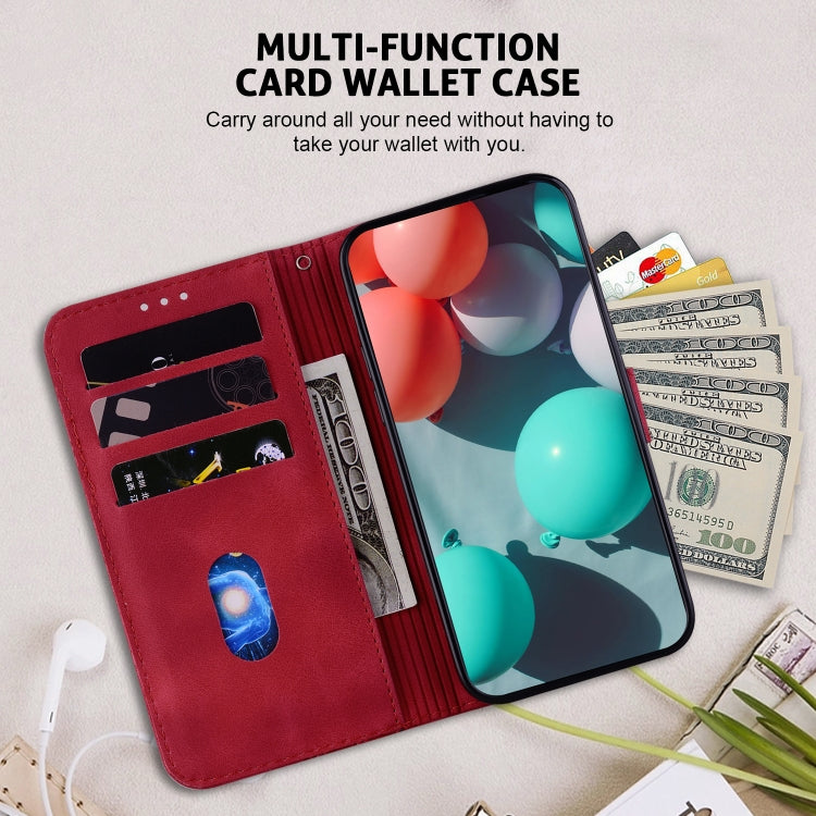 For Google Pixel 9 Pro 7-shaped Embossed Leather Phone Case(Red)