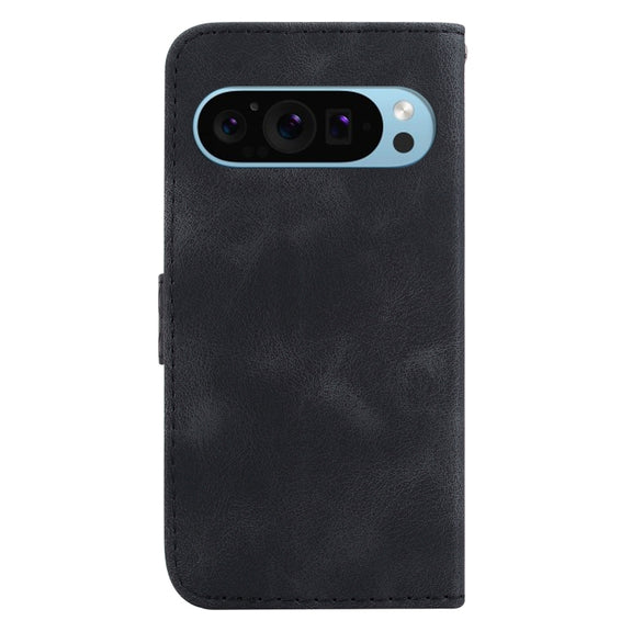 For Google Pixel 9 Pro 7-shaped Embossed Leather Phone Case(Black)