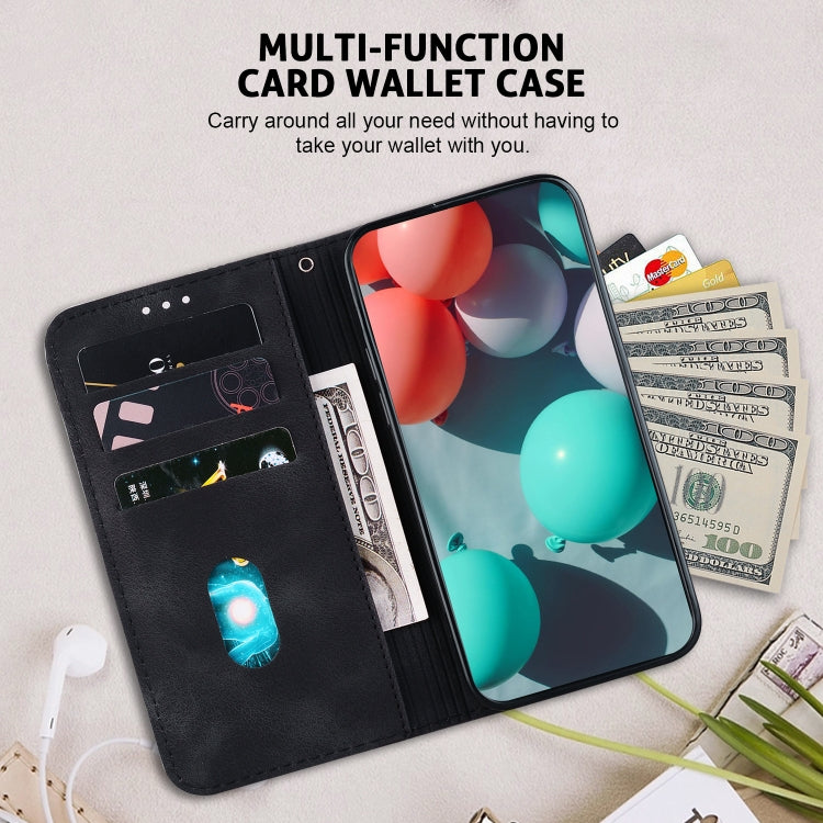 For Google Pixel 9 Pro 7-shaped Embossed Leather Phone Case(Black)