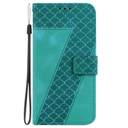 For Google Pixel 9 7-shaped Embossed Leather Phone Case(Green)