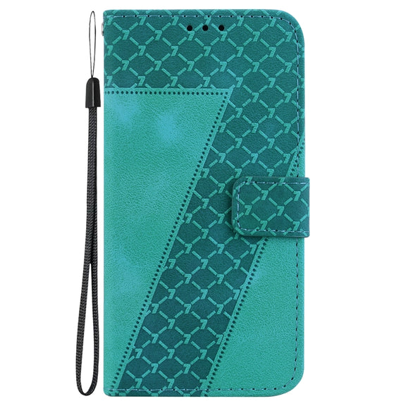For Google Pixel 9 7-shaped Embossed Leather Phone Case(Green)