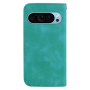 For Google Pixel 9 7-shaped Embossed Leather Phone Case(Green)