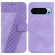 For Google Pixel 9 7-shaped Embossed Leather Phone Case(Purple) - Google Cases by PMC TechLife | Online Shopping South Africa | PMC TechLife | Buy Now Pay Later Mobicred