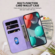 For Google Pixel 9 7-shaped Embossed Leather Phone Case(Purple)