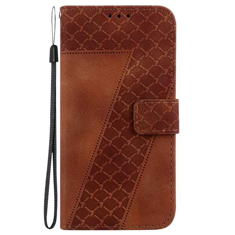 For Google Pixel 9 7-shaped Embossed Leather Phone Case(Brown)