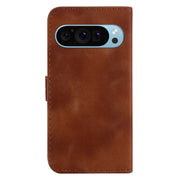 For Google Pixel 9 7-shaped Embossed Leather Phone Case(Brown)