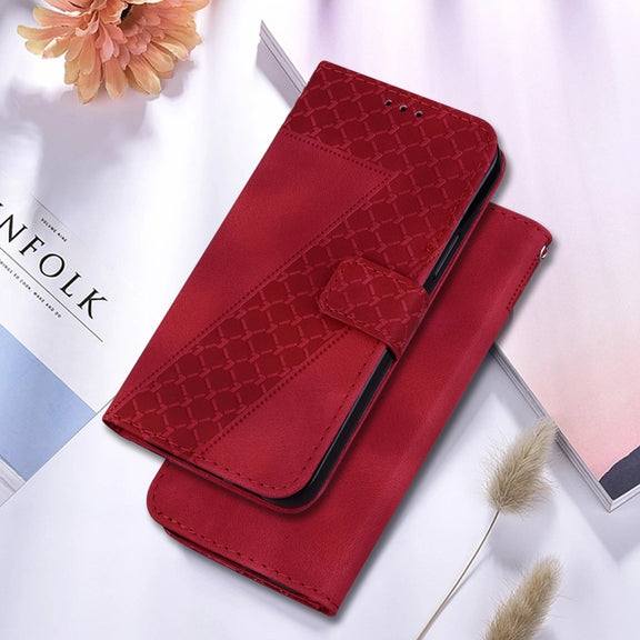 For Google Pixel 9 Seven-shaped Embossed Leather Phone Case(Red)
