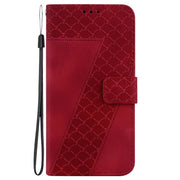 For Google Pixel 9 Seven-shaped Embossed Leather Phone Case(Red)
