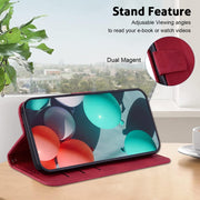 For Google Pixel 9 Seven-shaped Embossed Leather Phone Case(Red)