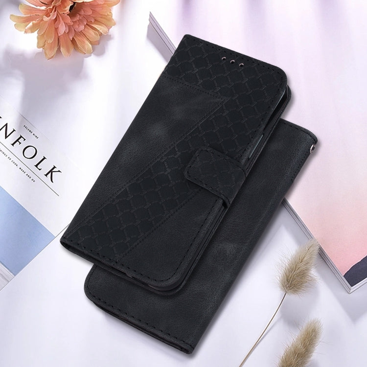 For Google Pixel 9 7-shaped Embossed Leather Phone Case(Black)