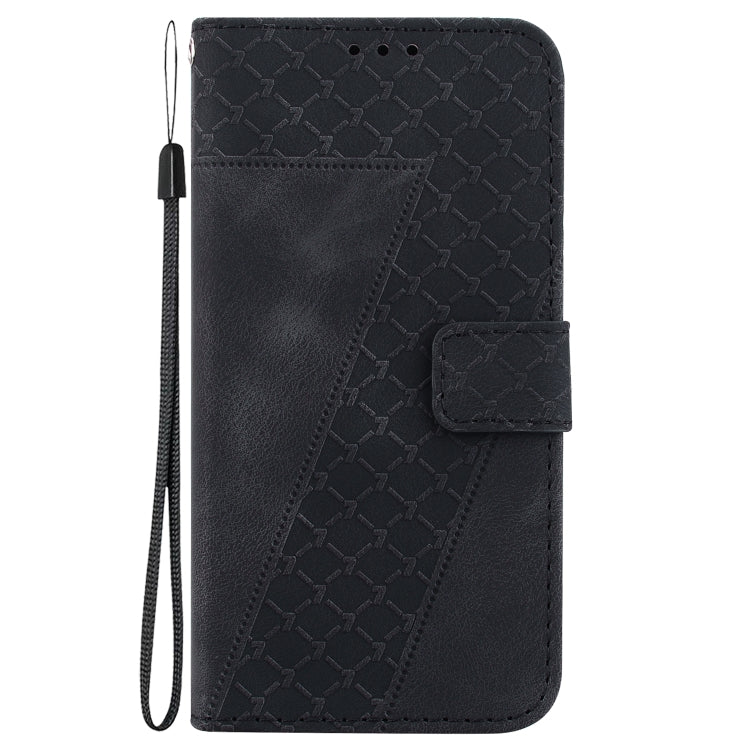 For Google Pixel 9 7-shaped Embossed Leather Phone Case(Black)
