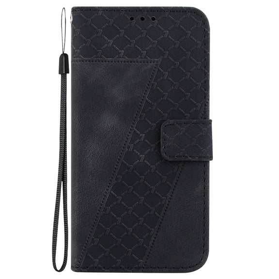 For Google Pixel 9 7-shaped Embossed Leather Phone Case(Black)