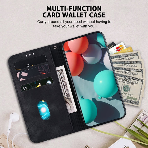 For Google Pixel 9 7-shaped Embossed Leather Phone Case(Black)