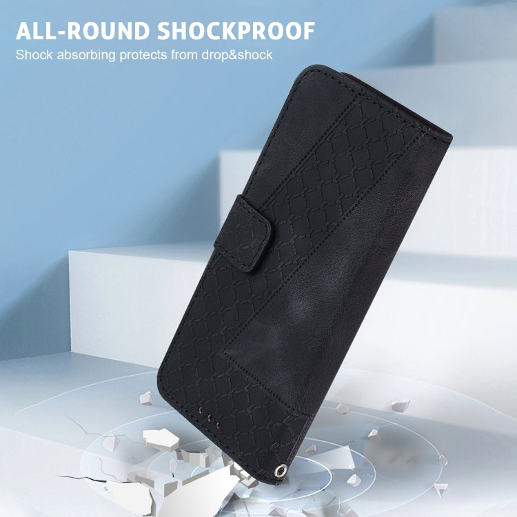 For Google Pixel 9 7-shaped Embossed Leather Phone Case(Black)