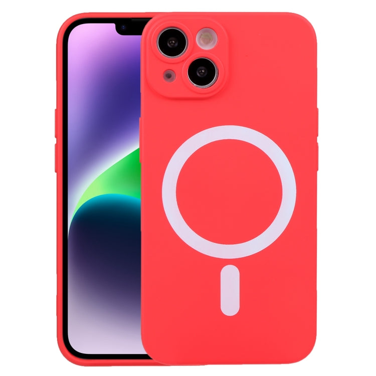 For iPhone 15 Liquid Silicone Magsafe Phone Case(Red)