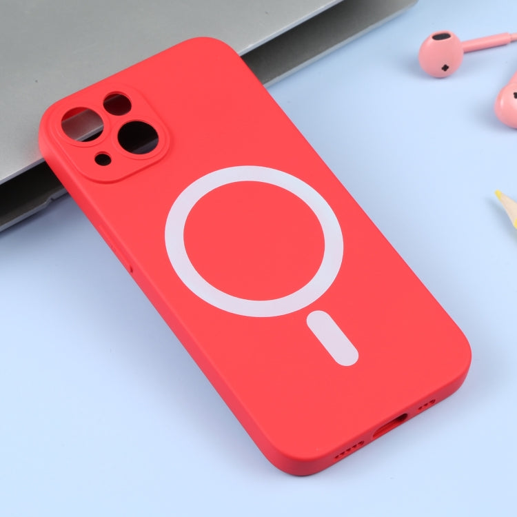 For iPhone 15 Liquid Silicone Magsafe Phone Case(Red)