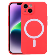 For iPhone 15 Liquid Silicone Magsafe Phone Case(Red)