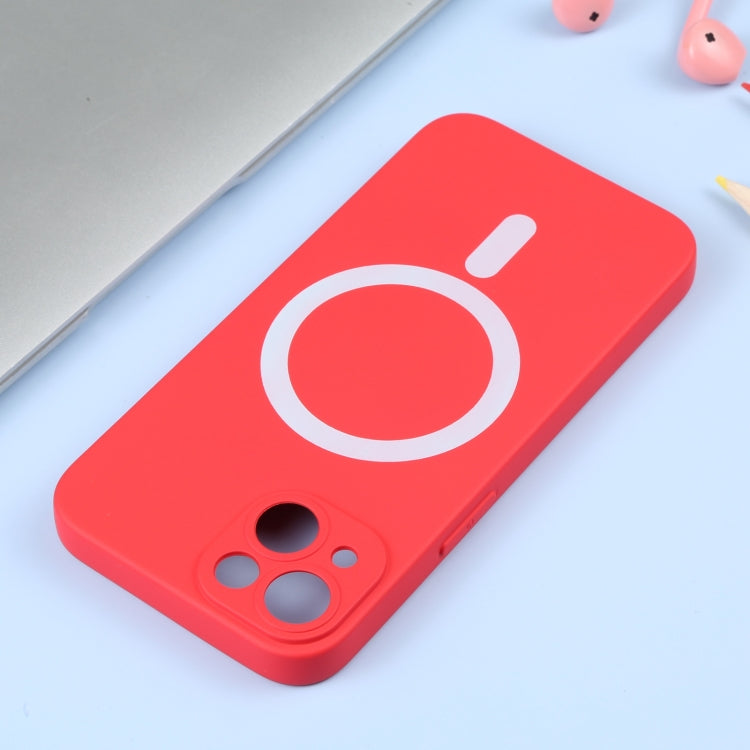 For iPhone 15 Liquid Silicone Magsafe Phone Case(Red)