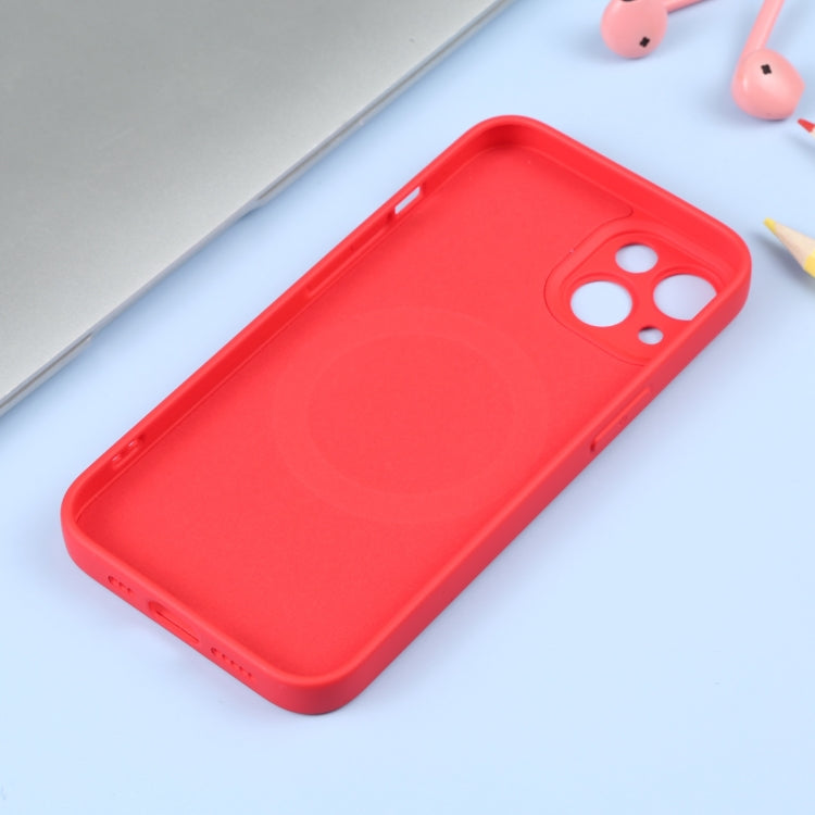 For iPhone 15 Liquid Silicone Magsafe Phone Case(Red)