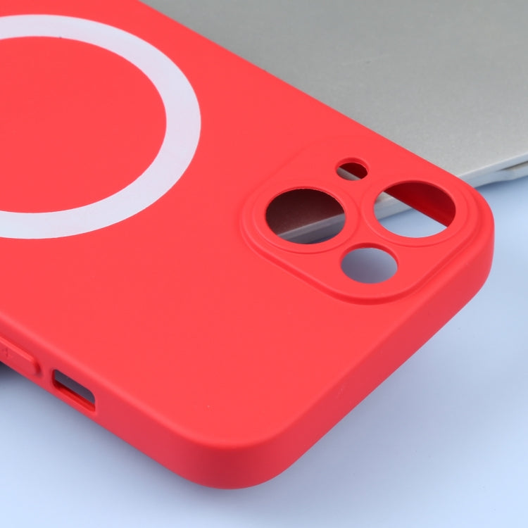 For iPhone 15 Liquid Silicone Magsafe Phone Case(Red)