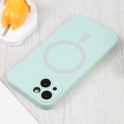 For iPhone 15 Liquid Silicone Magsafe Phone Case(Light Cyan)