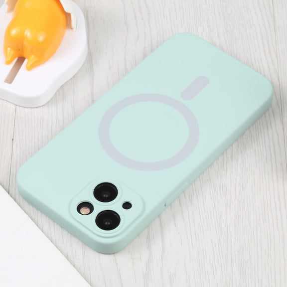 For iPhone 15 Liquid Silicone Magsafe Phone Case(Light Cyan)