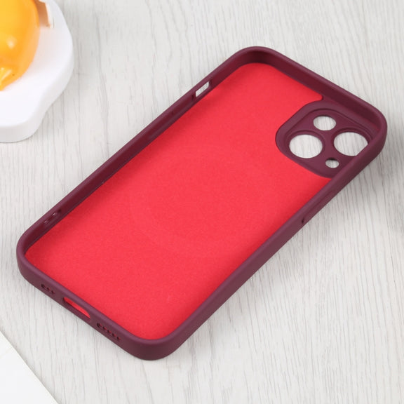 For iPhone 15 Liquid Silicone Magsafe Phone Case(Wine Red)