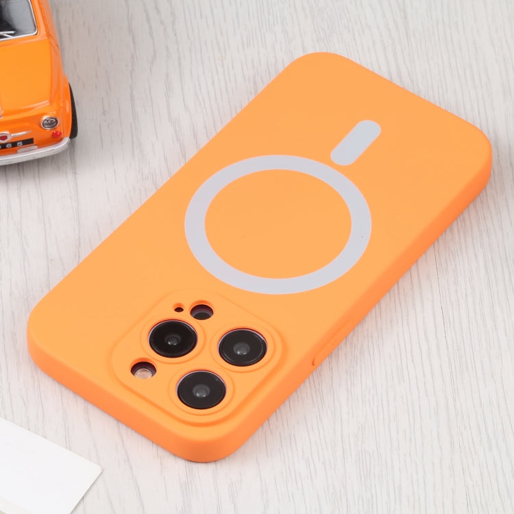 For iPhone 16 Pro Max Liquid Silicone Magsafe Phone Case(Orange)