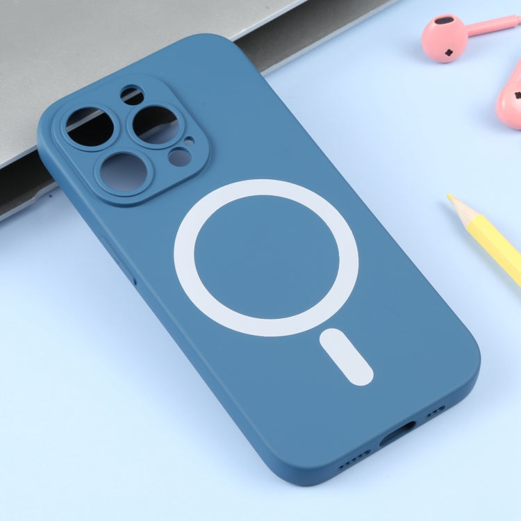 For iPhone 16 Pro Liquid Silicone Magsafe Phone Case(Blue)