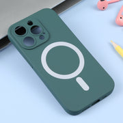 For iPhone 16 Pro Liquid Silicone Magsafe Phone Case(Dark Green)