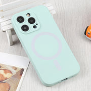 For iPhone 16 Pro Liquid Silicone Magsafe Phone Case(Light Cyan)