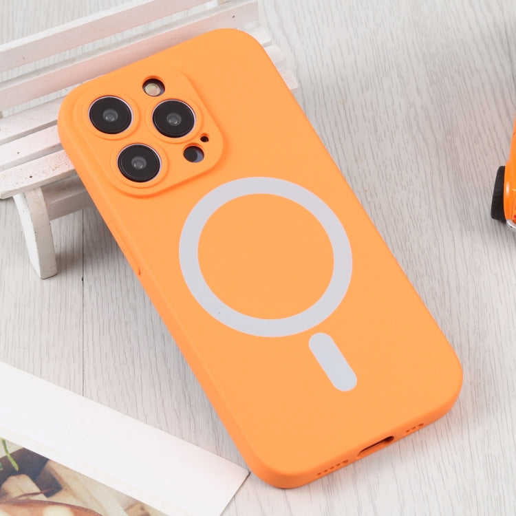 For iPhone 16 Pro Liquid Silicone Magsafe Phone Case(Orange)