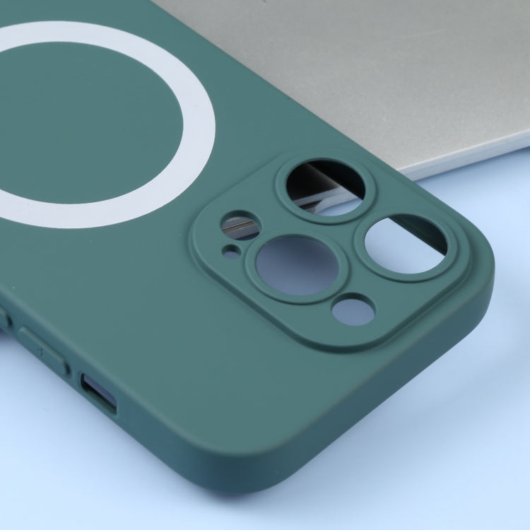 For iPhone 16 Plus Liquid Silicone Magsafe Phone Case(Dark Green)