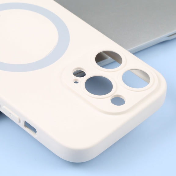 For iPhone 16 Plus Liquid Silicone Magsafe Phone Case(White)