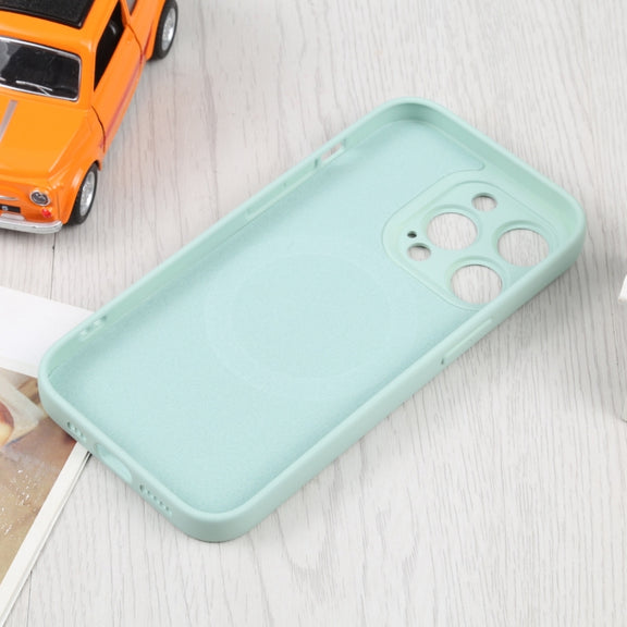 For iPhone 16 Plus Liquid Silicone Magsafe Phone Case(Light Cyan)