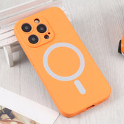 For iPhone 16 Plus Liquid Silicone Magsafe Phone Case(Orange)